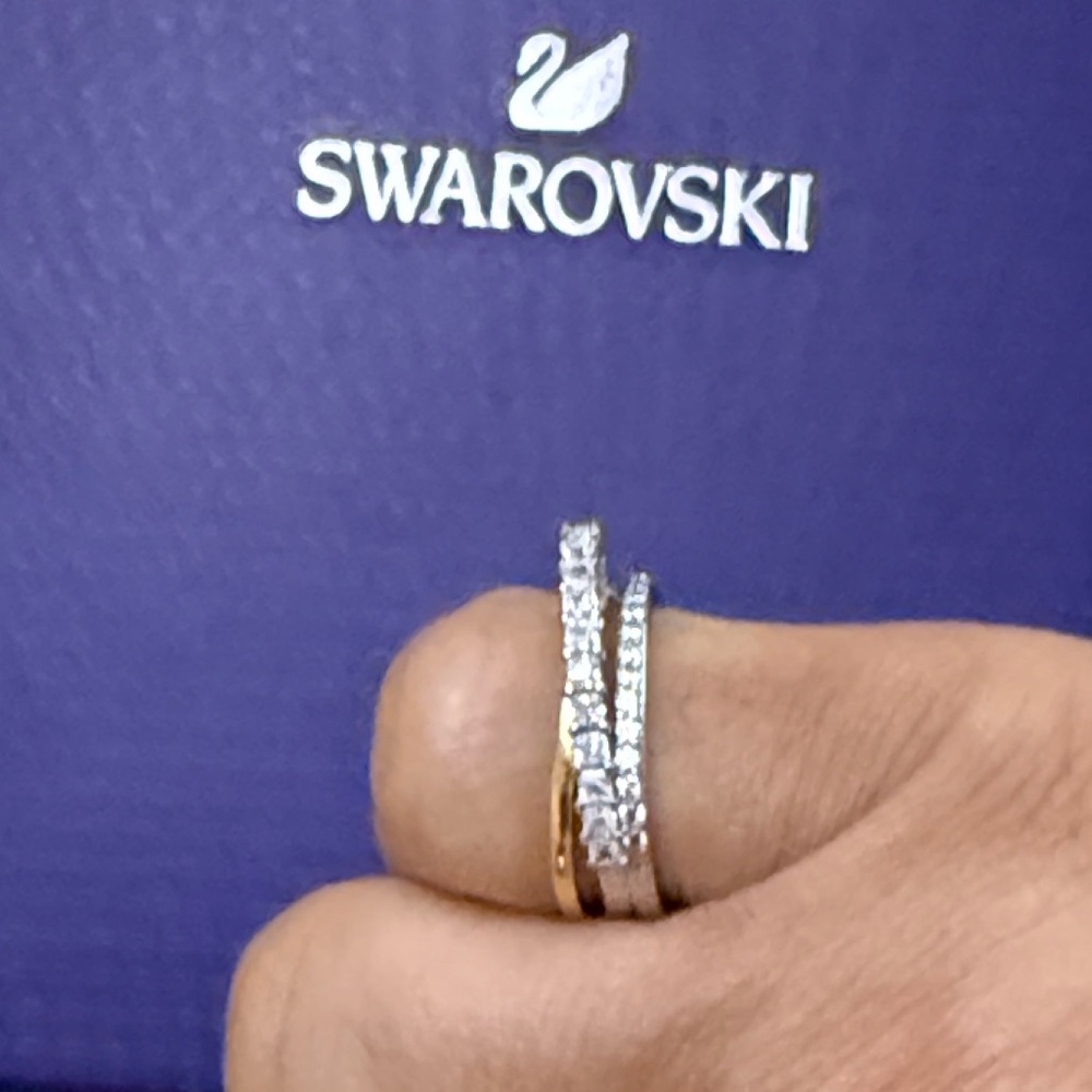 Swarovski Silver Pav Crystal Stackable Ring Set - image 2